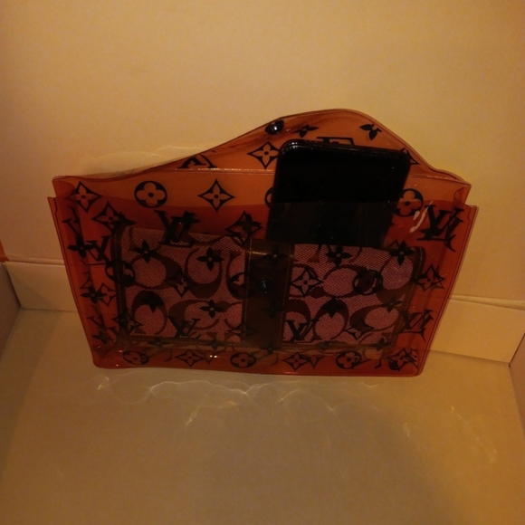 Louis Vuitton PVC Translucent Orange Monogram Envelope Pouch - Picture 9 of 13